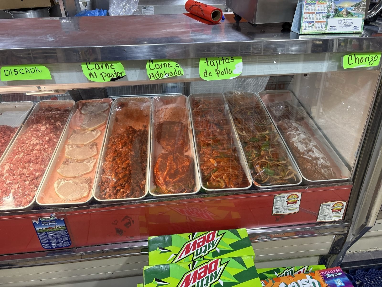 Carniceria Sanchez meat counter with fresh cuts